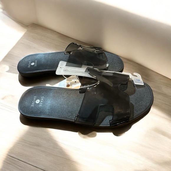 Shade & Shore Women’s Black Slide Sandals – Size 7 – NWT - Picture 3 of 6